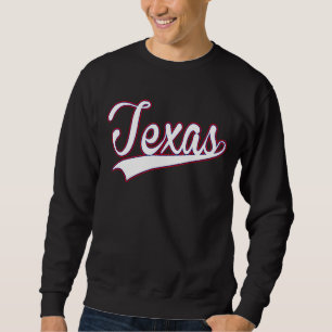 Retro Style White Color Letter Texas State Texas Trui