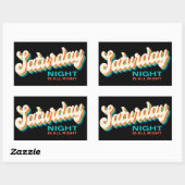 Retro Style Zaterdagavond is All Right Disco Rechthoekige Sticker (Vel)