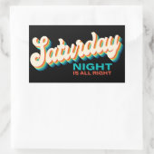 Retro Style Zaterdagavond is All Right Disco Rechthoekige Sticker (Tas)
