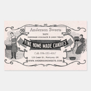 Retro Style Zelfgemaakt Snoep Sweets Labels