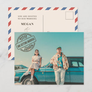 retro stylist foto bruiloft briefkaart