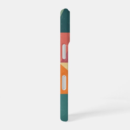 Retro Stylized Triangles and Blocks iPhone 16 Hoesje (Rechterkant)