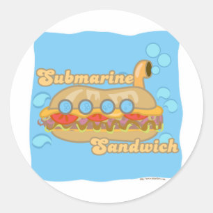 Retro Sub Sandwich ook! Ronde Sticker