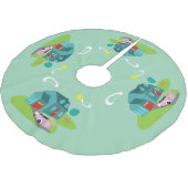 Retro Suburban House Kerstboom Rok (Gekanteld)