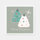 Retro Sugar Cookies Groovy Kerstmis Servet (Voorkant)