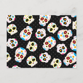 Retro Sugar Skull Briefkaart