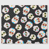 Retro Sugar Skull Cadeaupapier (Vlak)