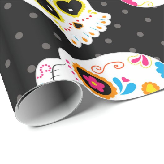 Retro Sugar Skull Cadeaupapier (Rol Hoek)