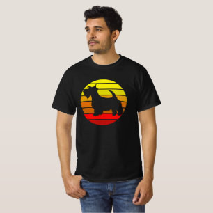 Retro Summer Beach Scottish Terrier Dog T-shirt