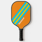 Retro Summer Beach Stripes met naam Pickleball Paddle (Voorkant)