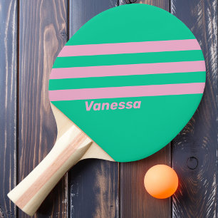 Retro Summer Breeze Drie Strepen met Naam Tafeltennisbatje