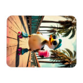 Retro Summer Funny Roller Duck  Magneet (Horizontaal)
