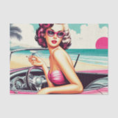 Retro Summer Girl Tissuepapier (Voorkant)