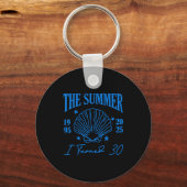 Retro Summer I Turn 30 Seashell Coastal Beach Summ Sleutelhanger (Voorkant)
