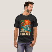 Retro Summer ‘life is a beach” Shirt (Voorkant volledig)