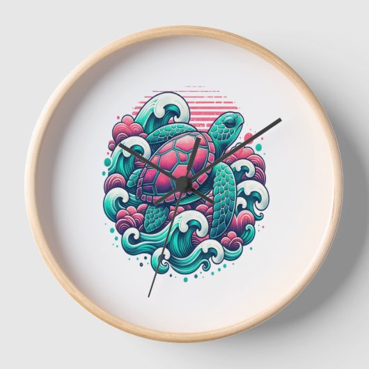 Retro Summer Ocean Wave Turtle (Voorkant)