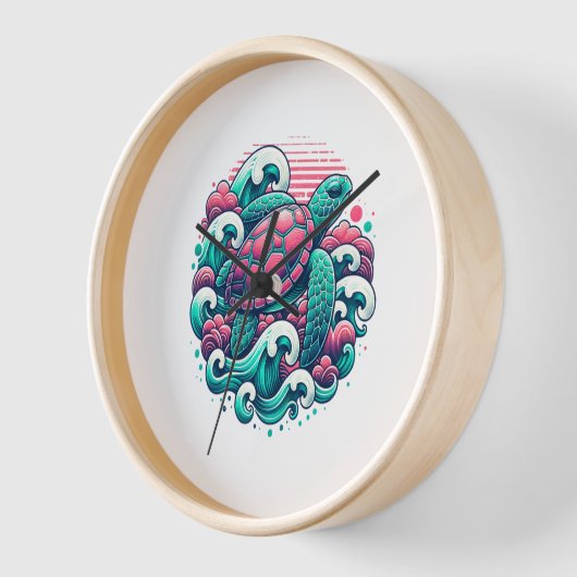 Retro Summer Ocean Wave Turtle (Hoek)
