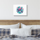 Retro Summer Ocean Wave Turtle Canvas Afdruk (Insitu (Slaapkamer))