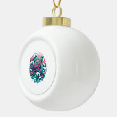 Retro Summer Ocean Wave Turtle Keramische Bal Ornament (Rechts)