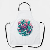 Retro Summer Ocean Wave Turtle Schort (Voorkant)