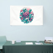 Retro Summer Ocean Wave Turtle Spandoek (Beurs)