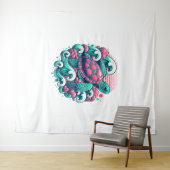 Retro Summer Ocean Wave Turtle Wandkleed (In Situ (horizontaal))