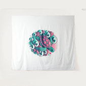 Retro Summer Ocean Wave Turtle Wandkleed (Voorkant (horizontaal))