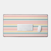 Retro Summer Pastel Striped Pink Mint And Mustard  (Clavier et souris)