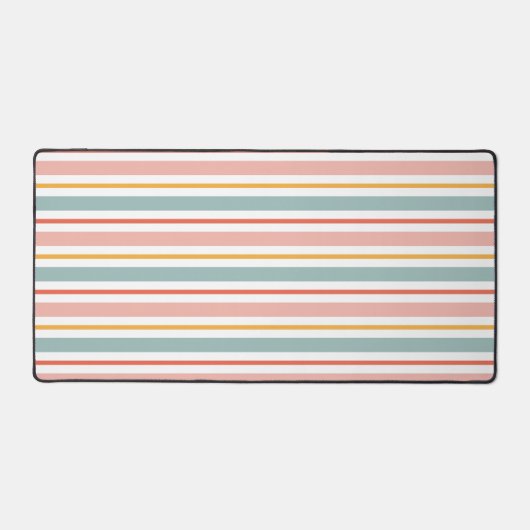 Retro Summer Pastel Striped Pink Mint And Mustard  (Recto)
