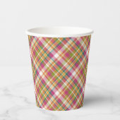 Retro  Summer Pset Tartan Squares Patroon Papieren Bekers (Voorkant)