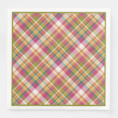 Retro  Summer Pset Tartan Squares Patroon Servetten (Voorkant)