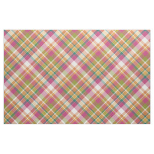 Retro  Summer Pset Tartan Squares Patroon Stof
