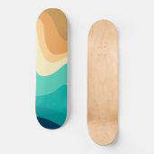 Retro Summer Swirl Wave #2 #minimum #decor #art Skateboard (Voorkant)