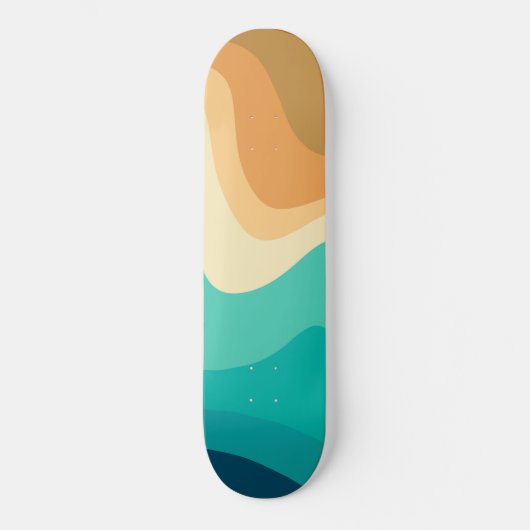 Retro Summer Swirl Wave #2 #minimum #decor #art Skateboard (Voorkant)