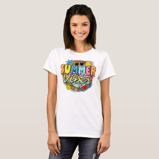Retro Summer Vibes T-shirt (Voorkant volledig)