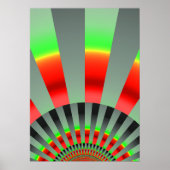 Retro Sun Boho Zonneschijn Geel Rood Abstracte Kun Poster (Voorkant)