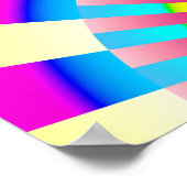 Retro Sun Boho Zonneschijn Geel Roze Abstracte Kun Poster (Hoek)