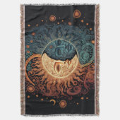  Retro Sun en Moon Deken (Voorkant Verticaal)