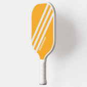 Retro Sun kuste drie strepen met naam Pickleball Paddle (Links)