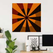 Retro Sun Mid Century Abstracte kunst Poster (Thuiskantoor)