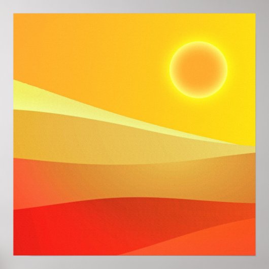 Retro Sun Mid Century Art moderne Poster abstrait (Devant)