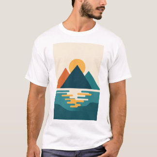 Retro Sun & Mountain Waves T-shirt – Virale esthet