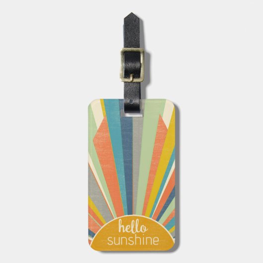 Retro Sun Rays Bagagelabel (Voorkant verticaal)