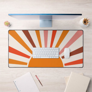 Retro Sun Rays blaast Zonnehard Oranje Geel Rood Bureaumat