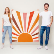 Retro Sun Rays blaast Zonnehard Oranje Geel Rood