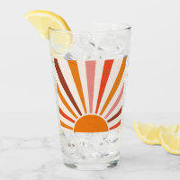 Retro Sun Rays blaast Zonnehard Oranje Geel Rood