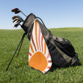 Retro Sun Rays blaast Zonnehard Oranje Geel Rood Golfhanddoek (Groen)