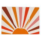 Retro Sun Rays blaast Zonnehard Oranje Geel Rood Groot Cadeauzakje (Achterkant)