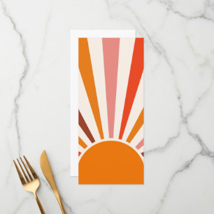 Retro Sun Rays blaast Zonnehard Oranje Geel Rood Menu