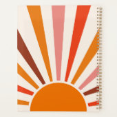 Retro Sun Rays blaast Zonnehard Oranje Geel Rood Planner (Achterkant)